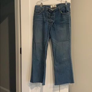 Reformation front lace up jean